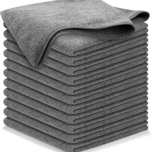 USANOOKS Microfiber Cleaning Cloth Grey - 12 Pcs (12.5"x12.5")