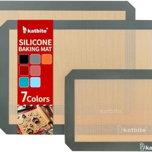 Silicone Baking Mat, Katbite Large Baking Mat Set of 3-2 Half Sheets Mats (11 5/8" x 16 1/2") + 1 Quarter Baking Sheets